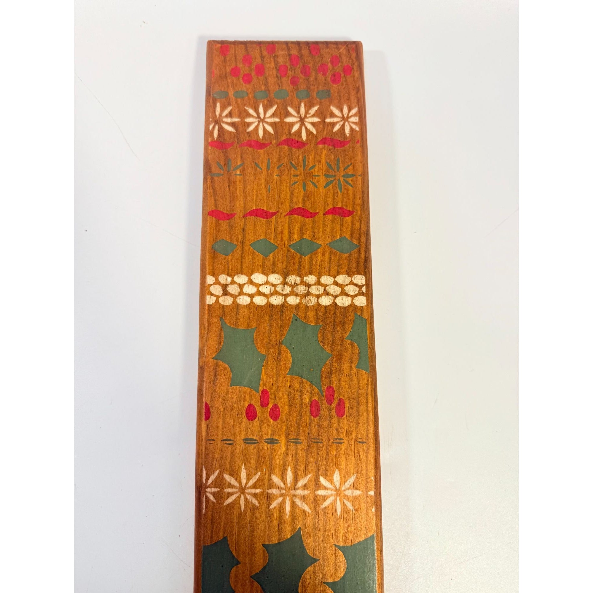 Wall Front Door Decor Wooden Stocking Hand Painted Scandanavian Style Christmas Holiday Decor Handmade Vintage Farmhouse Primitive Country