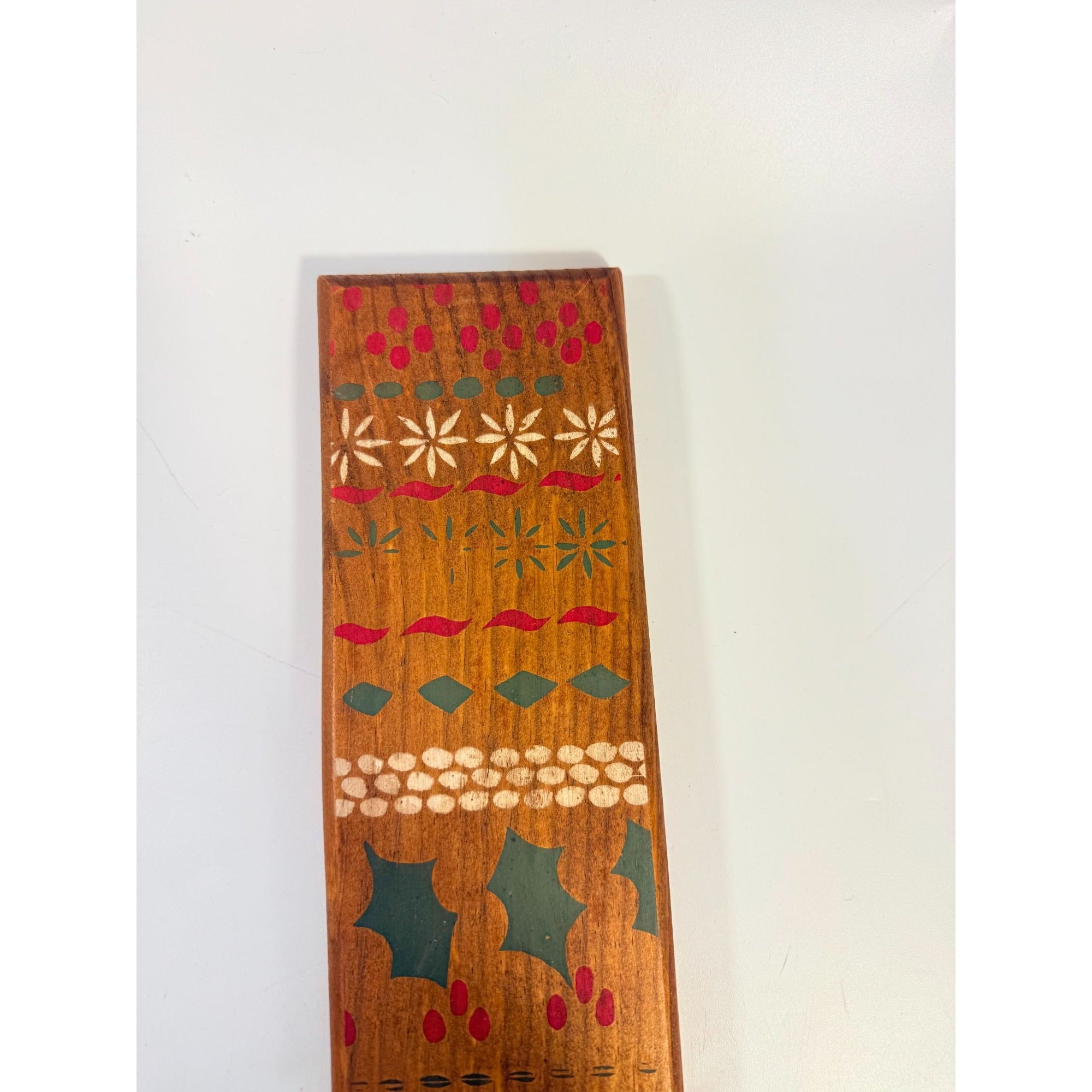 Wall Front Door Decor Wooden Stocking Hand Painted Scandanavian Style Christmas Holiday Decor Handmade Vintage Farmhouse Primitive Country
