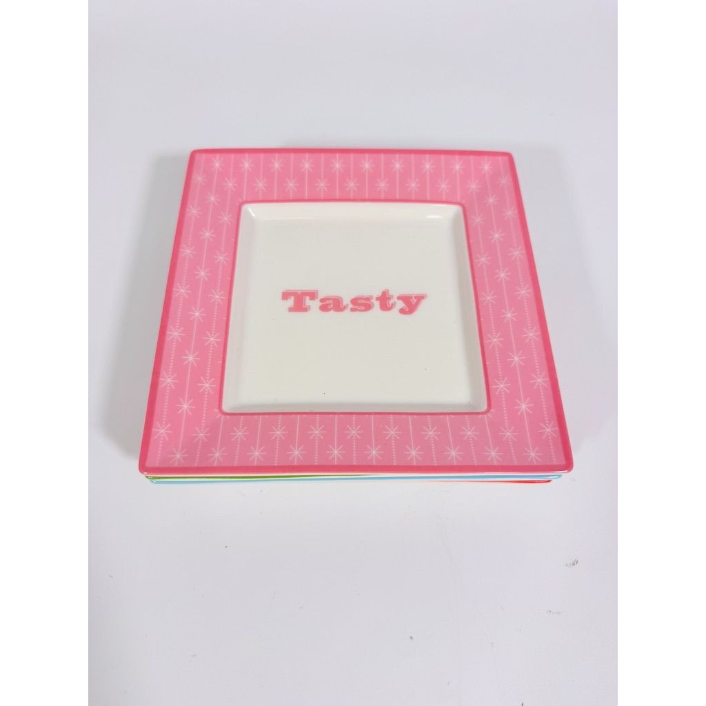 Appitizer Plates Martha Stewart Collection Macys Dish of Day Set 4 Colorful Hostess Dinnerware Party Sweet Yum Party Tasty Replacement China