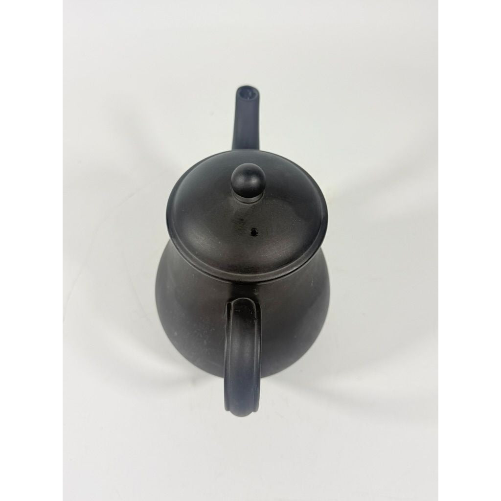 Coffee Pot Wedgwood Black Basalt Jasperware Vintage Rare Matte Black Teapot glazed inside 20th Century Made in England Replacement China