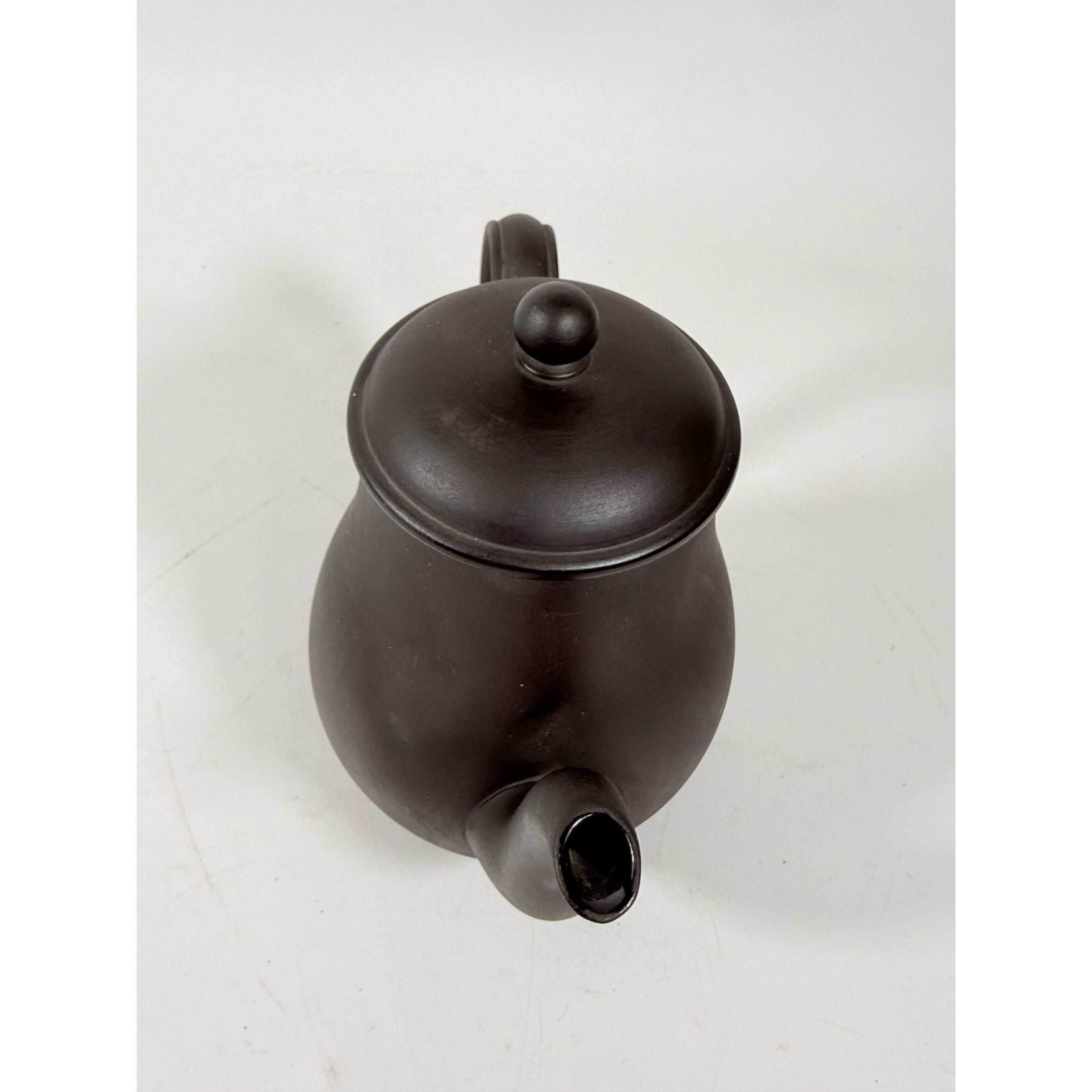 Coffee Pot Wedgwood Black Basalt Jasperware Vintage Rare Matte Black Teapot glazed inside 20th Century Made in England Replacement China